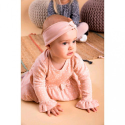 Dojčenská bavlnená čelenka  Nicol Rainbow ružová #1
