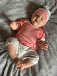 Dojčenská bavlnená čiapočka New Baby Summertime dievča podľa obrázku #1