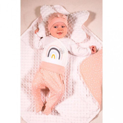 Dojčenská bavlnená čiapočka Nicol Rainbow ružová #1