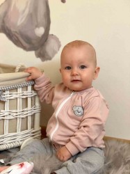 Dojčenská bavlnená mikina New Baby BrumBrum old pink ružová #3