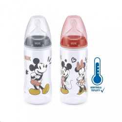 Dojčenská fľaša na učenie NUK Disney Mickey s kontrolou teploty 300 ml červená #1