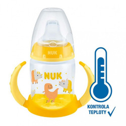 Dojčenská fľaša na učenie NUK s kontrolou teploty 150 ml žltá