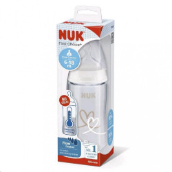 Dojčenská fľaša NUK FC+Temperature Control 300 ml BOX-Flow Control cumlík beige béžová #1