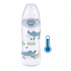 Dojčenská fľaša NUK FC+Temperature Control 300 ml BOX-Flow Control cumlík blue modrá