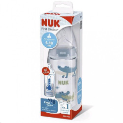 Dojčenská fľaša NUK FC+Temperature Control 300 ml BOX-Flow Control cumlík blue modrá #1