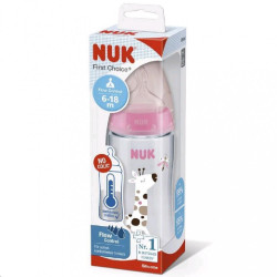 Dojčenská fľaša NUK FC+Temperature Control 300 ml BOX-Flow Control cumlík pink ružová #1
