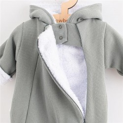 Dojčenská kombinéza s kapucňou New Baby Frosty grey sivá #1
