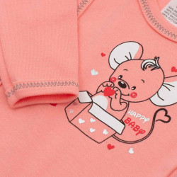 Dojčenská košieľka New Baby Mouse lososová ružová #1
