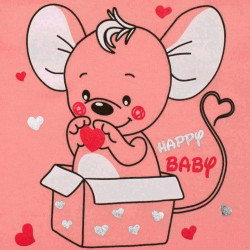 Dojčenská košieľka New Baby Mouse lososová ružová #2