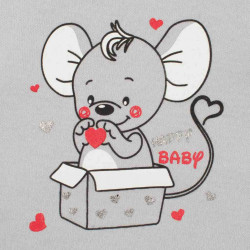 Dojčenská košieľka New Baby Mouse sivá #1