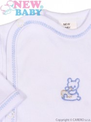 Dojčenská košieľka s vyšívaným obrázkom New Baby modrá #1