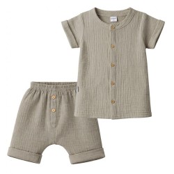 Dojčenská mušelínová košeľa s kraťasmi New Baby linen podľa obrázku #1