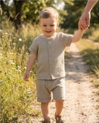 Dojčenská mušelínová košeľa s kraťasmi New Baby linen podľa obrázku #4