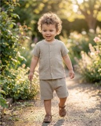 Dojčenská mušelínová košeľa s kraťasmi New Baby linen podľa obrázku #5