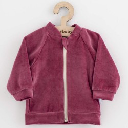 Dojčenská semišková mikina New Baby Suede clothes ružovo fialová