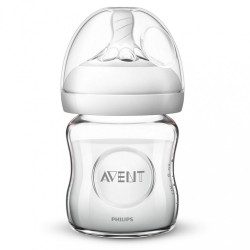 Dojčenská sklenená fľaša Avent Natural 125 ml transparentná