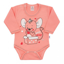 Dojčenská súpravička New Baby Mouse lososová ružová #1