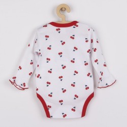 Dojčenské bavlnené body s dlhým rukávom New Baby Cherry Červená #1