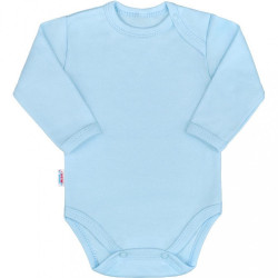 Dojčenské bavlnené body s dlhým rukávom New Baby Pastel modré