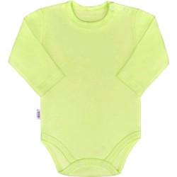 Dojčenské bavlnené body s dlhým rukávom New Baby Pastel zelené