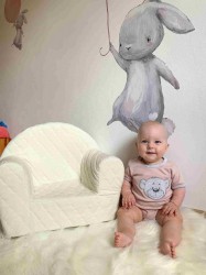 Dojčenské bavlnené body s krátkym rukávom New Baby BrumBrum old pink grey ružová #2
