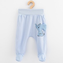 Dojčenské bavlnené polodupačky New Baby Happy Elephant blue modrá
