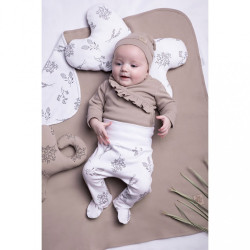 Dojčenské bavlnené polodupačky Nicol Ella biele béžová #1