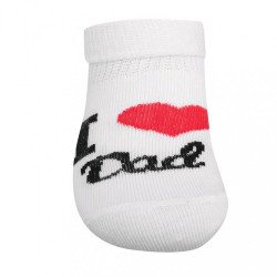 Dojčenské bavlnené ponožky New Baby I Love Mum and Dad biele #1