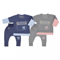 Dojčenské bavlnené tepláčky a tričko Koala BE BRAVE sivo-ružové #1