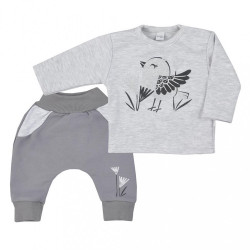 Dojčenské bavlnené tepláčky a tričko Koala Birdy sivé