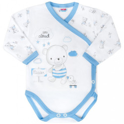 Dojčenské body s bočným zapínamím New Baby Bears modré