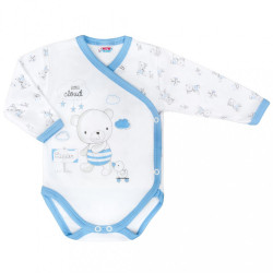 Dojčenské body s bočným zapínamím New Baby Bears modré #1