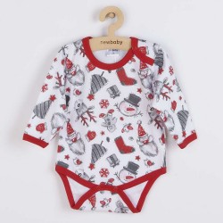 Dojčenské body s dlhým rukávom New Baby Christmas podľa obrázku