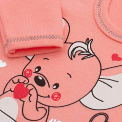 Dojčenské body s dlhým rukávom New Baby Mouse lososové ružová #1