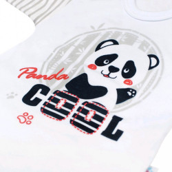 Dojčenské body s dlhým rukávom New Baby Panda sivá #1