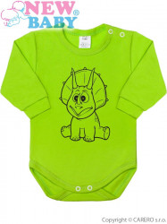 Dojčenské body s dlhým rukávom New Baby Zvieratko Dinosaurus svetlo zelené #1