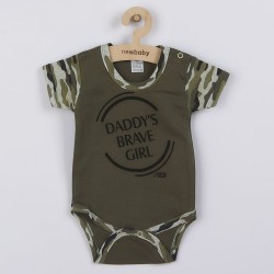 Dojčenské body s krátkym rukávom New Baby Army girl zelená