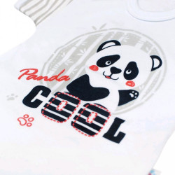 Dojčenské body s krátkym rukávom New Baby Panda sivá #1
