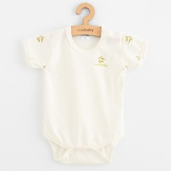 Dojčenské body s krátkym rukávom z organickej bavlny New Baby Olivy béžová