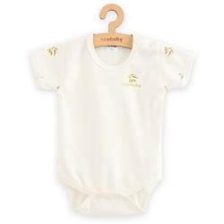 Dojčenské body s krátkym rukávom z organickej bavlny New Baby Olivy béžová #1