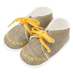 Dojčenské capačky tenisky New Baby jeans mustard 3-6 m Žltá