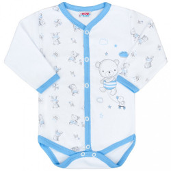 Dojčenské celorozopínacie body New Baby Bears modré