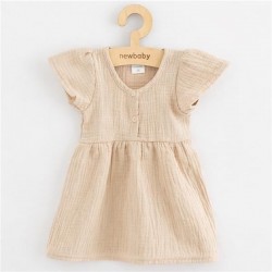 Dojčenské mušelínové šaty New Baby beige béžová