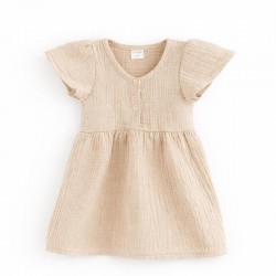 Dojčenské mušelínové šaty New Baby beige béžová #1
