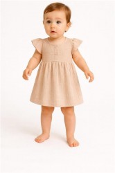 Dojčenské mušelínové šaty New Baby beige béžová #2
