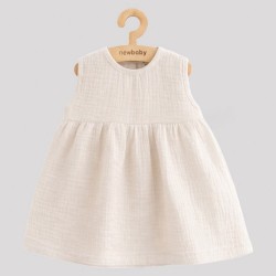 Dojčenské mušelínové šaty New Baby Ella linen podľa obrázku
