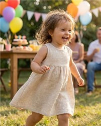 Dojčenské mušelínové šaty New Baby Ella linen podľa obrázku #4
