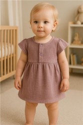 Dojčenské mušelínové šaty New Baby lavender fialová #2