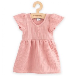 Dojčenské mušelínové šaty New Baby pink ružová #1