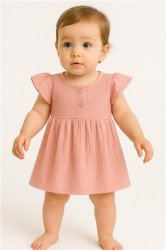 Dojčenské mušelínové šaty New Baby pink ružová #2